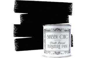 SHABBY CHIC FURNITURE PAINT Shabby Chic Chalk Based Furniture Paint, Liquorice Black - 100 ml | Distressed Matt Finish for Furniture, Home Decor or DIY Project | Interior & Exterior | Non-Sand, Suitable for Wood, Plastic & Metal