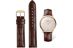 FOUUA Cinturini per Orologio Pelle per Uomo Donna Pelle Italiana, Grana di Alligatore Goffrato, Scegli Colore e Larghezza 12-24mm Braccialein Argento e Oro