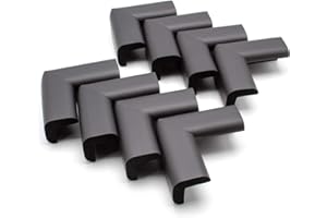 AKORD Pack of 8 Baby Safety Corner Protectors for Desk Table Furniture, Black