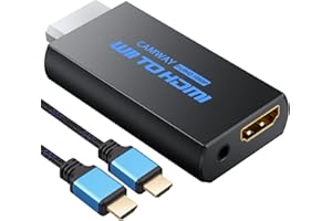 CAMWAY Wii to HDMI Converter, Wii to HDMI Adapter Scales Wii Signal to 720p and 1080p Video Converter Adaptor HD HDTV with 3.5MM Audio and 1m HDMI Cable Supports NTSC 480i 480p PAL 576i