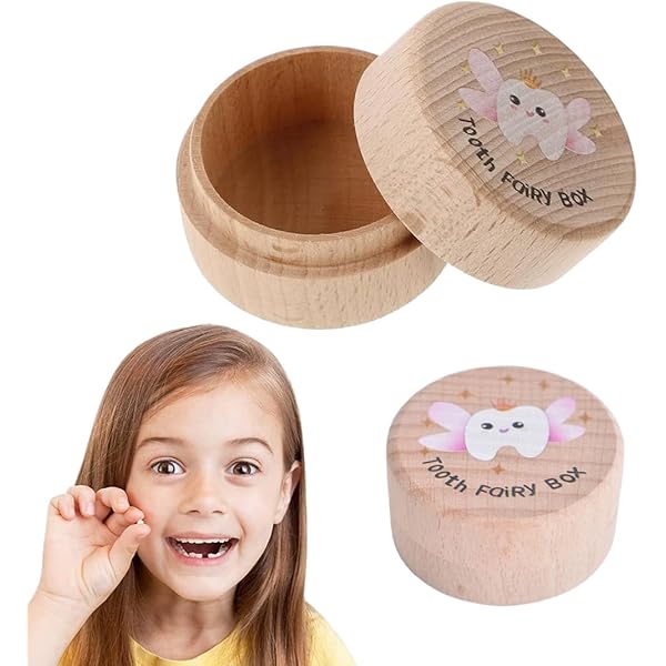 Scatola Per Denti Da Latte In Legno - Portadentini Fatina Dei Denti Con Serratura - Foto 6