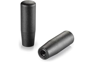 BOTECO B BOTECO - Manico con Foro Filettato M138 L.110, Set 2 Pezzi, Manopole Resistenti ad Oli e Grassi Realizzate in Poliammide Rinforzata con Foro Filettato M8 - Colore Nero