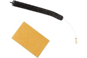 Neustanlo Kit Brosse Longue pour radiateur avec Tige INOX, Gaine Plastique,Poils de chèvre, serpillière pour poussières Orange 120 cm