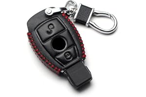 OTMIK Auto in pelle Smart Key Protector Case Cover Key Bag Keychain per Mercedes Benz CLS CLA GL R SLK AMG Classe A B C S Accessori per il guscio della chiave (2 Bottoni)
