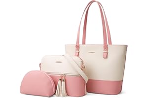 DORRISO Moda 3 Pezzi Set Borse Donna Tote Borsa a Tracolla Borsetta Elegante PU Pelle Borsa a Mano per Viaggio Shopping Lavoro Vacanza Casuale Donna Satchel Borse Messenger