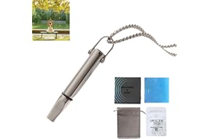 SIEBKORB Anxiety Breathing Necklace with Resistance, Flavoured Air Breathlace, Filter Natural Essential Oil Breath Quitgo Breathing Necklace Stress Anxiety Relief Chain for Adults (Silver)