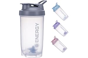 Pubiao Shaker für Eiweiß Sportgetränke Protein Shaker Cup Sportergänzungsmittel Shaker mit Mixer Ball Fitness Milchshake Tragbarer Workout Wasserbecher 500ml (Grau)