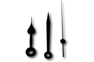 Uhren Pevak® Uhrzeiger Schwarz 63mm/47mm passend für Junghans W838 W817 Quarz Zeiger mit Eurolochung (01109/7)