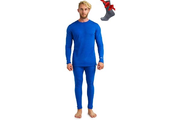 Merino.tech sous-Vêtement Merinos Homme - Ensemble 100% Laine Merinos Haut et Bas avec Chaussettes Lourd, Moyen, Léger
