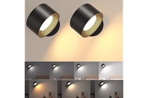 Amicool Rechargeable Wall Lights LED lamp Battery Operated Wall Lights Indoor with 3 Color Modes 4 Brightness 360° Free Rotations Touch Control Lamps for Reading Light Living Room