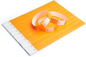 iboo 500 braccialetti di carta Tyvek arancione per il controllo e la sicurezza, per eventi, feste, festival e viaggi, braccialetti d'ingresso (arancione)