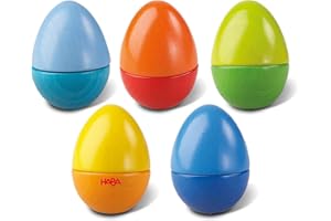 HABA Musikeier – 5 Bunte Rasseleier aus Holz zur musikalischen Frühförderung für Babys & Kleinkinder ab 2 Jahren – Made in Germany - 1007733001
