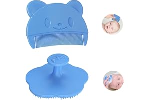 Baby Badebürste Baby Haarkamm, FaJoek 2 Stück Baby haarbürste, Baby Bad Silikonbürste, Weiche Borsten, Kopfhaut Massagebürste Baby, Haarkamm Für Baby Geeignet Für Neugeborene, Baby
