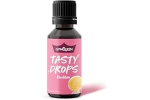 GymQueen Tasty Drops 30ml, Gouttes de saveur sans calories, sans sucre et sans graisse, Gouttes d'arôme pour édulcorer les aliments et les boissons, Liqueur aux œufs