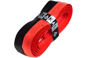 Karakal PU SUPER DUO Tennis Racket Replacement Grip Squash Badminton - Pack of 1 - Black/Red