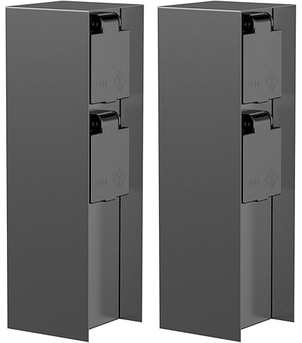 Outdoor Steckdosensäule Aus Edelstahl – IP44, Mit 2 Steckdosen + 1 CEE 16A, Höhe 50 Cm