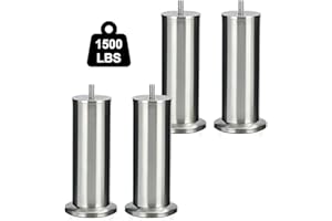 tagfeu 4 Stück Möbelbeine, Edelstahl 304 Möbelbeine für Schrankbeine,Bettbeine/Sofabeine Verwenden Sie M8-Schrauben Unterstützen Sie über 600kg (25cm)