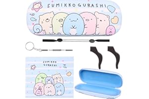 DIKLEY Cute Cartoon Hard Shell Eyeglasses Cases Protective Case Storage Box With Glasses Cloth Eyeglass Strap for Girl Teen