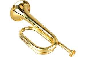 RITOEASYSPORTS C Key Trumpet, Military Style Trumpet, Easy to Play Trumpet with Mouthpiece, Durable Brass Construction Trumpet for School Bands, Music Lessons, Home Entertainment, Practice Use