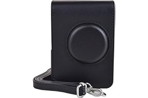 Rieibi Custodia Fujifilm Mini EVO - Custodia protettiva in pelle PU vintage per fotocamera istantanea Fuji Fujifilm Mini EVO - Custodia rimovibile con tracolla regolabile