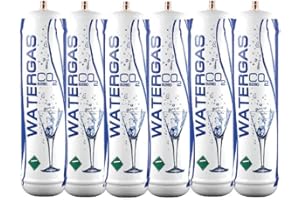 BELLEROFONTE Bombola Co2 600 gr usa e getta per erogatore - erogatore acqua frizzante con attacco M11x1 6 Pezzi