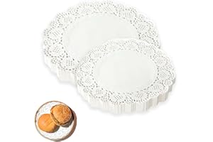 BQRKOTM Centrini di Carta Pizzo Bianco 100 Pezzi, 4.5/5.5 Pollici, Usa e Getta per Matrimoni, Torte, Dessert, Cupcake, Snack