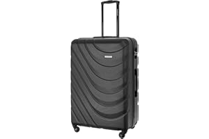 BARRENS Valigia grande | Bagaglio da stiva | 77x51x30 cm | 96 L | 4 ruote a 360 gradi | Maniglia flessibile | Valigia rigida | Compatibile con le compagnie aeree | Nero