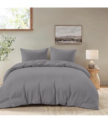 Housse De Couette 220x240 Cm Beige Avec 2 Taies D'Oreiller 65x65 Cm - Parure De Lit 2 Personnes Microfibre Douce Et Infroissable