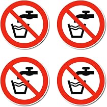 Autocollant 'Eau Non Potable' 7,5cm - Signalétique Sécurité Norme DIN, Résistant Aux Intempéries (lot De 4) - 5