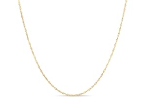 KEZEF Italian Twisted Gold Silver Curb Chain Necklace - 925 Sterling Silver Chain Necklace for Women and Men- Singapore Twist Chain - Premium Gold Over Finish - Twisted Rope Silver Gold Necklace - 2mm