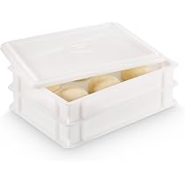 TOMASETTI Pizzaballenbox – 2 Boxen + 1 Deckel, 30x40x8cm, Teigwanne Für Pizzateig & Sauerteig, Stapelbar, Lebensmittelecht
