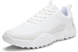 TEOHRW Mens Golf Shoes Extra Wide Fit Golf Waterproofs for Men Non Slip Outdoor Spikeless Golf Trainers