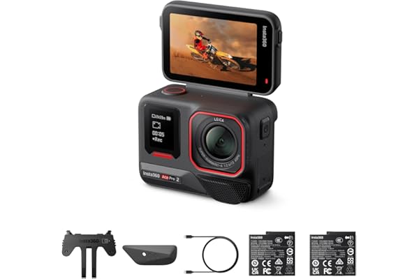 Insta360 Ace Pro 2 Pack Double Batterie - Caméra d'action 8K, Appareil Photo vidéo étanche, Objectif Leica, capteur 1/1,3", HDR 4K, écran Rabattable, Audio Pro, pour vlog, Moto, Sport, Voyage, Ski