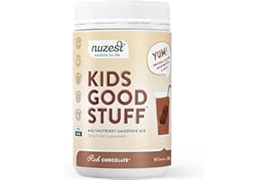 Nuzest - Kids Good Stuff - Vegan Smoothie Mix - Rich Chocolate - Multivitamin Nutritional Supplement Protein Shake for Children - Dairy Free - Supporting Growth and Development - 225g (15 Servings)