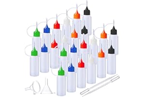 ZJW Needle Tip Applicator Glue Bottle, 24pcs x 20ml Dropper bottle set, ideal product for hobby craft