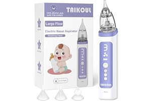 ‎TAIKOUL Nasensauger Baby Elektro-Nasensauger wiederaufladbar mit Musik und Licht Baby Staubsauger Nasensauger Staubsauger für Neugeborene mit 3 Saugstufen und 3 Silikonspitzen Nasal Aspirator (violett)