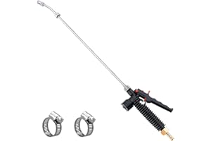 VANPET 29 Inches Sprayer Wand,Adjustable Universal Sprayer Wand with 3/8" Brass Barb, Stainless Steel Replacement Sprayer Wand with Shut off Valve (1)