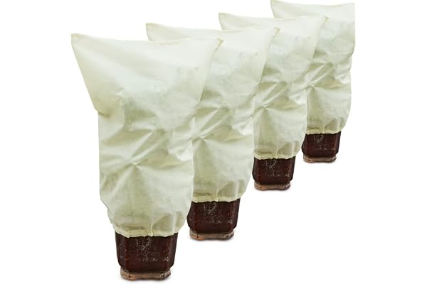 Muzhira 4pcs Housse de Protection pour Plantes, 50g/m² 60cm x 80cm Housse Hivernage Plante for Protection antigel Perméable, Coupe-Vent, Froid, Chaud et Anti-Insectes