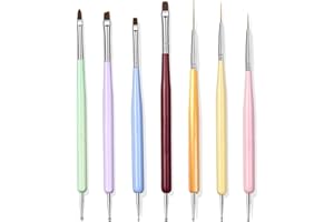 YAOOCIY 7 Nail Art Pinsel Set für Enthält Nagellackpinsel, Nailart-Malpinsel, Nagelliner-Pinsel, Nagelverlängerungsgelpinse Builder-Gelpinsel sowie Mehrfach-Dotting-Pens für kreative DIY-Nailart.