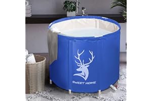 SMONTER Portable Ice Bath for Athletes and Adults - Foldable Bathtub for Outdoor or Bathroom, Polar Pod Design to Keep Temperature, Perfect for Recovery and Therapy Cold Plunge,70x70, Deer