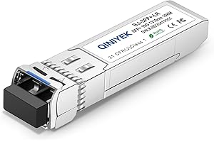 QINIYEK 10GBase-LR SFP+ Transceiver, 10G Monomodale SFP+ Modulo LC per Ubiquiti UF-SM-10G-20, Mikrotik, Netgear(SMF,1310nm,10km,DDM)