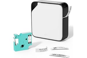 Vixic Label Maker D1600 Label Maker Machine with Tape, Portable Easy to Use Label Makers, Bluetooth Mini Label Printer, Inkless Labeler for Home School Office Organizing, Rechargeable Black