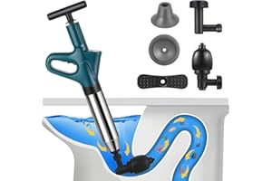 ALLILUYAA Abflussreiniger Pumpe,Rohrreinigungspumpe mit Vier SaugnäPfen,Rohrreiniger Druckluft mit Luftdruckanzeige für Waschbecken,Bodenablauf,Toiletten,Rohrverstopfung (Blau)