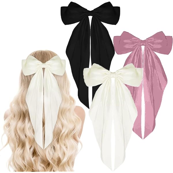 Mtuihfo Satin-Haarschleifen Für Mädchen – 6 Stück, Seidige Schleifen-Clips, 16 Cm, Verschiedene Farben, Für Haarspangen & Zöpfe