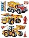 Produktbild Unbekannt 8 TLG. Set: XL 3-D Wandtattoo / Fensterbild / Sticker - Bagger Baustelle - wasserfest - selbstklebend Pop-Up Aufkleber Wandsticker - Kran Baustellenfahrzeuge ..