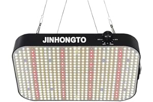 JINHONGTO Lampada per Piante 65Watt (600W Equivalente), 588 LEDs, Coltiva Luce a Spettro Completo con Funzione di Regolazione e Catena a Margherita, Luce per Piante da Interno Inclusa IR e UV