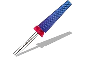 Depvko Super Long 5 in 1 Nail Drill Bits, 3/32'' Carbide Tungsten Bits, Two Way Rotate Professional Advanced Safety Bits for Nail, Fast Remove for Manicure Pedicure Cuticle Gel Polishing(Fine, Purple)