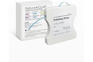 Papier abrasif dentaire, bandes de polissage dentaire, taille : 2,5 mm de large, 6 m/rouleaux/boîte, en résine NatureAqua Outil de ponçage interdentaire (bleu)