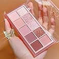 SYOSI 10 Colors Eyeshadow Palette, Matte&Glitter Eyeshadow Makeup, Pink Eye Black Pink Eyeshadow Shades, Naturing-Looking, High Pigment Waterproof Eye Shadow Palette