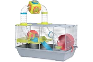 VOLTREGA THE BEST HOME FOR YOUR PET Voltrega Sancha Cage à Hamster avec Tubes Blanc/Vert 50,5 x 28 x 32 cm